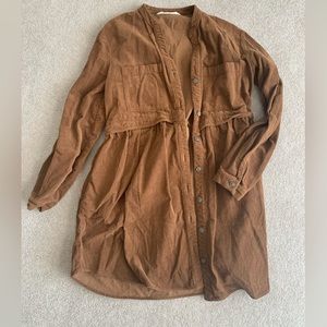 Zara corduroy brown dress